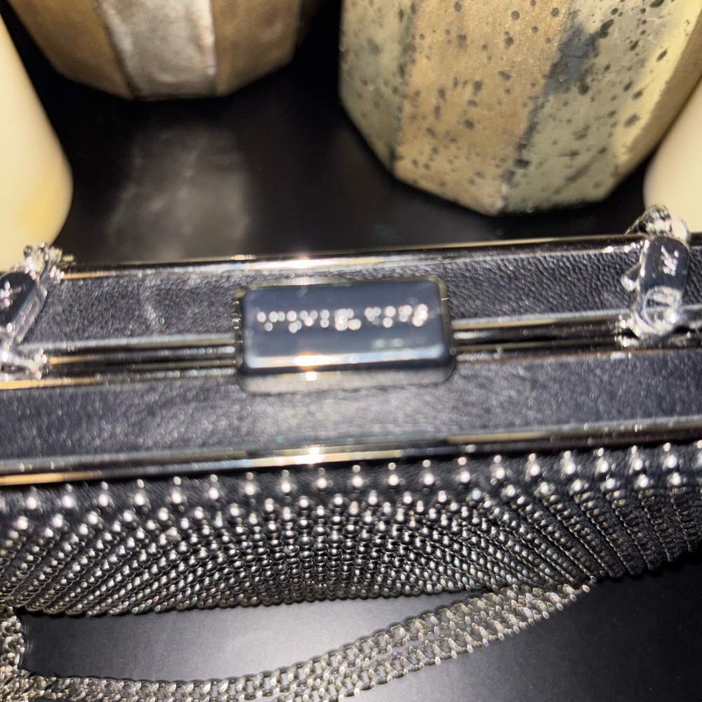 MICHAEL KORS Handbag Elsie Black Microstud Leather Studded Box Clutch Crossbody - Picture 3 of 5